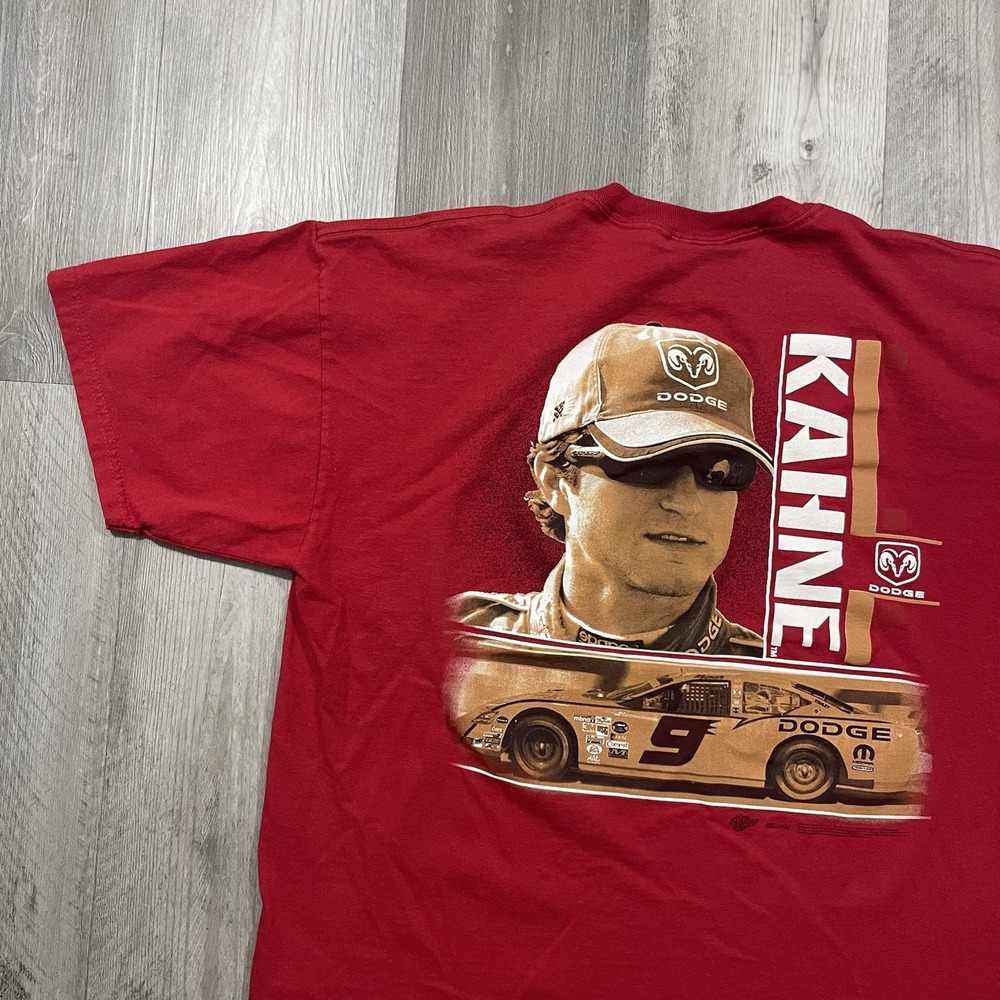 Y2K Kasey Kahne #9 Dodge NASCAR Car Racing Red Size XL Double Sided Tshirt